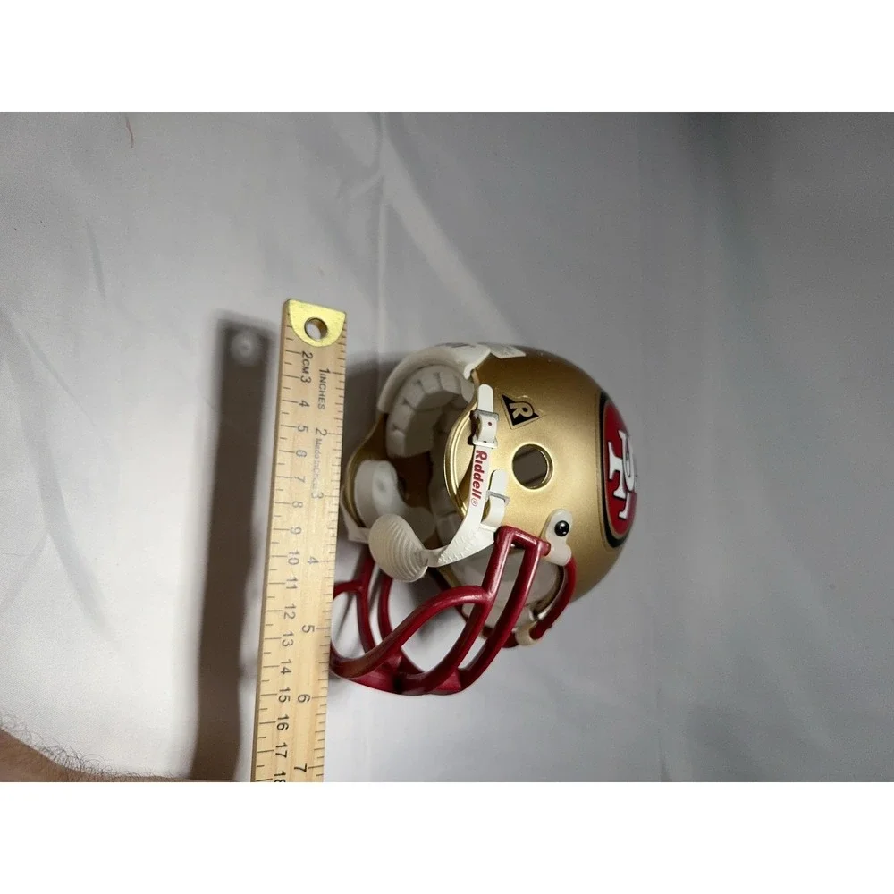 San Francisco 49ers Mini Helmet NFL Football Gold Red Collectible Display Desk